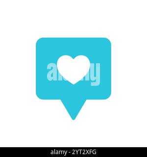 Admirer, admiration, coeur, comme, icône de notation. Isolé sur fond blanc. À partir du jeu d'icônes bleues. Illustration de Vecteur