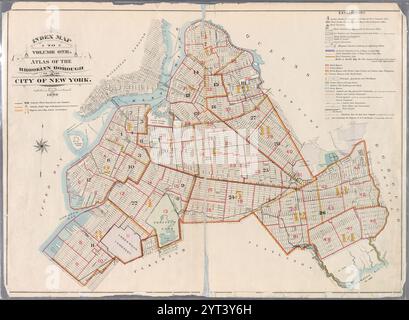 Mappage d'index vers le volume un. Atlas de l'arrondissement de Brooklyn de la ville de New York 1898 par Ullitz, Hugo. Banque D'Images