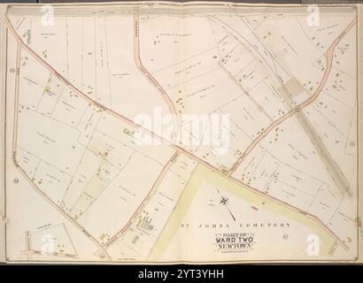 Queens, vol. 2, double page plate No. 41 ; partie du quartier Two Newtown ; [carte bornée par Trotting course Lane, Remsen établis (North Hempstead Road), White pot Road ; y compris Cooper Road, Middle Village Road (Juniper Swamp Road), Dry Harbor Road] ; sous-plan ; [carte bornée par Dry Harbor Road y compris Middleville Road] 1908 - 1912 Banque D'Images