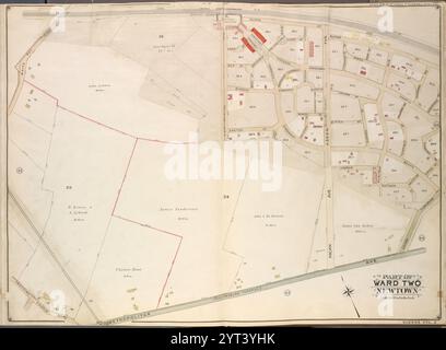 Queens, vol. 2, double page plate No. 45 ; part of Ward Two Newtown ; [Map Bounded by Burns tous, Underwood Road, Ridgeway Road, Upton sont, Union Turnpike, Metropolitan Ave. (Williamsburg Turnpike), trotting course Lane, White pot Road] 1908 - 1912 Banque D'Images