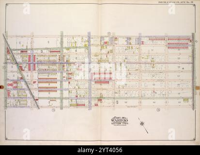 Brooklyn, vol. 2, double page plate No. 16 ; part of Ward 30, sections 17 & 19 ; [Map Bounded by 66th tenu, 22nd Ave. ; include 74th tenu, 15th Ave.] 1916 by E.B. Hyde & Co. Banque D'Images