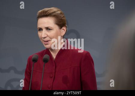 Copenhague, Danemark. 06 mai 2024. Le premier ministre mette Frederiksen s'exprime lors de sa rencontre avec le premier ministre finlandais Petteri Orpo Inot in view) au cabinet du premier ministre. (Photo de Kristian Tuxen Ladegaard Berg/SOPA images/SIPA USA) crédit : Sipa USA/Alamy Live News Banque D'Images