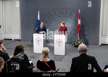 Copenhague, Danemark. 06 mai 2024. Le premier ministre finlandais Petteri Orpo (à gauche) et le premier ministre mette Frederiksen (à droite) tiennent une conférence de presse conjointe au cabinet du premier ministre. (Photo de Kristian Tuxen Ladegaard Berg/SOPA images/SIPA USA) crédit : Sipa USA/Alamy Live News Banque D'Images