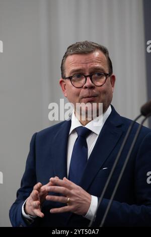 Copenhague, Danemark. 06 mai 2024. Le premier ministre finlandais Petteri Orpo parle lors de sa rencontre avec le premier ministre mette Frederiksen (non visible) au cabinet du premier ministre. (Photo de Kristian Tuxen Ladegaard Berg/SOPA images/SIPA USA) crédit : Sipa USA/Alamy Live News Banque D'Images