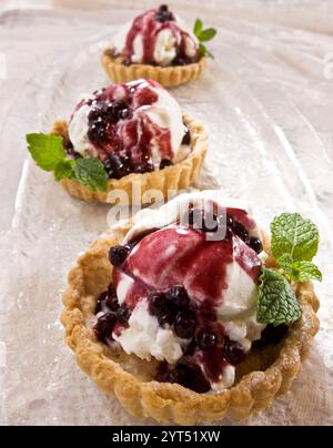 Triplés de desserts à la crème glacée Banque D'Images