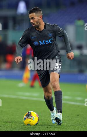 Rome, Italie. 5e DIC, 2024. Leonardo Spinazzola de Napoli en action lors de la Coupe d'Italie, Coppa Italia, ronde de 16 matchs de football entre SS Lazio Banque D'Images