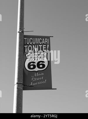 L'emblématique 'Tucumcari Tonight!' Panneau le long de l'historique route 66 à Tucumcari, Nouveau-Mexique, États-Unis. Banque D'Images