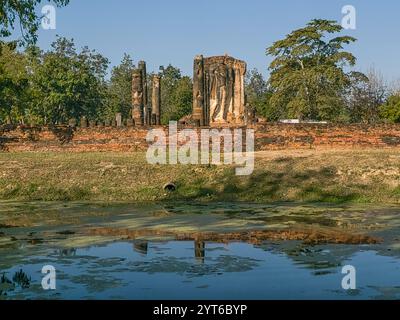 Ruines de Wat Chetuphon à Sukhothai, Thaïlande Banque D'Images