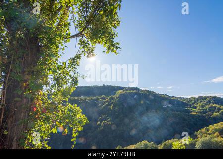 Sankt Andrä-Höch, tour d'observation au sommet Demmerkogel, vignobles, vue de Kitzeck im Sausal en Styrie du Sud, Styrie, Autriche Banque D'Images