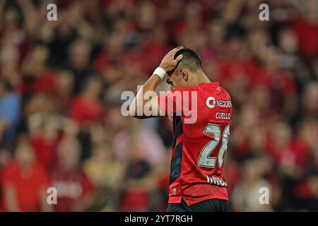 5 décembre 2024 : Curitiba, Brésil : Tomas Cuello de l'Athletico Paranaense réagit lors du match entre l'Athletico Paranaense et le Red Bull Bragantino, pour la Serie A 2024 brésilienne Banque D'Images