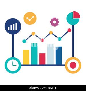 Infographies commerciales pour présentations, marketing et visualisation de données fichier de conception graphique imprimable Illustration de Vecteur