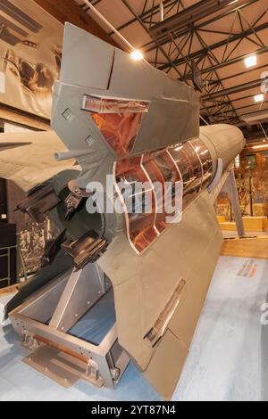 Angleterre, Kent, Gillingham, le Royal Engineers Museum, la seconde Guerre mondiale la fusée V-2 allemande le premier missile balistique du monde Banque D'Images