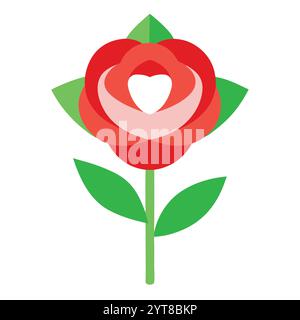 Élégant jardin Rose Paper Flower Silhouette Vector Art invitations de mariage et graphiques de conception florale Illustration de Vecteur