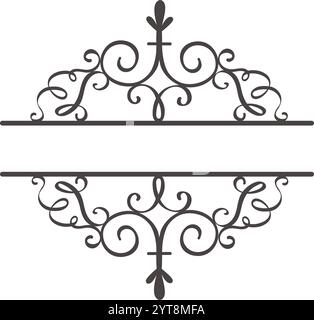 Les fleurs élégantes et les tourbillons créent un cadre décoratif sophistiqué, parfait pour ajouter une touche de design classique aux titres, textes, invitations, ou Illustration de Vecteur