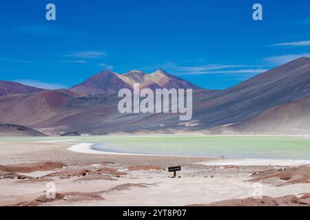 Piedras Rojas salines dans le désert d'Atacama, Chili. Des paysages époustouflants aux couleurs éclatantes. Banque D'Images