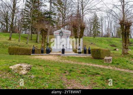 Mémorial à Fleury-devant-Douaumont, commune du département de la Meuse dans le Grand est dans le nord-est de la France. Lors de la bataille de Verdun en 1916, il a été capturé et repris par les Allemands et les Français 16 fois, maintenant il est complètement détruit Banque D'Images