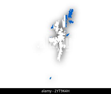 Carte et drapeau des îles Shetland Banque D'Images