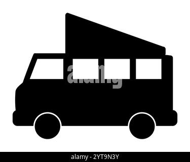 Camping-car sur blanc Banque D'Images