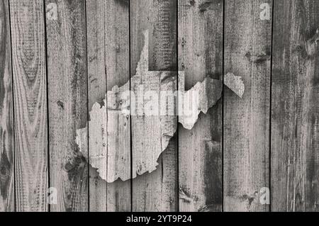 Plan de West Virginia sur Weathered Wood Banque D'Images