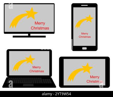 Médias numériques et Noël Banque D'Images