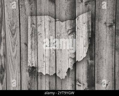 Site de l'Ohio sur Weathered Wood Banque D'Images