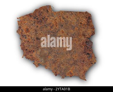 Carte de Pologne sur texture Banque D'Images