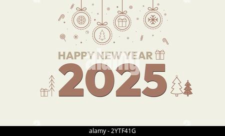Bonne année 2025 carte de voeux, illustration vectorielle Illustration de Vecteur