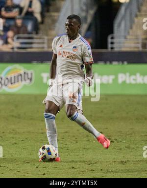 CHESTER, PA, États-Unis - 19 OCTOBRE 2024 : MLS match entre Philadelphia Union et le FC Cincinnati au Subaru Park. ***USAGE ÉDITORIAL SEULEMENT*** Banque D'Images