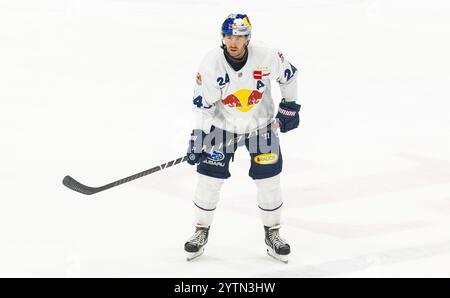 Kloten, Suisse, 24 septembre 2024 : #24 Jonathon Blum, défenseur RedBull Munich. (Photo Andreas Haas/dieBildmanufaktur) Banque D'Images