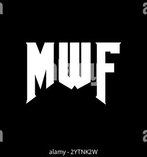 Conception de logo de lettre MWF pour la société de technologie. Combinaison de couleurs noir et blanc de conception de logo MWF. Logo MWF, vecteur MWF, conception MWF, icône MWF, MWF alph Illustration de Vecteur