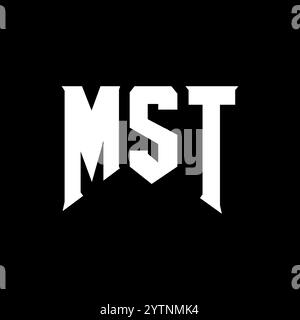 Conception de logo de lettre MST pour la société de technologie. Combinaison de couleurs noir et blanc de conception du logo MST. Logo MST, vecteur MST, conception MST, icône MST, MST alph Illustration de Vecteur