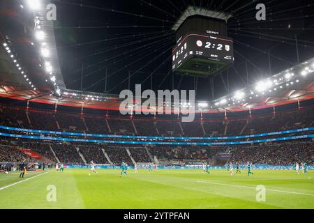 Francfort-sur-le-main, Ger. 07 décembre 2024. Bild : V.L. Anzeigewuerfel, 07.12.2024, Fussball, Bundesliga, Eintracht Frankfurt - FC Augsburg, GER, Frankfurt am main, Deutsche Bank Park, DFL LA RÉGLEMENTATION INTERDIT TOUTE UTILISATION DE PHOTOGRAPHIES COMME SÉQUENCES D'IMAGES ET/OU QUASI-VIDÉO. Crédit : HMB Media/Alamy Live News Banque D'Images