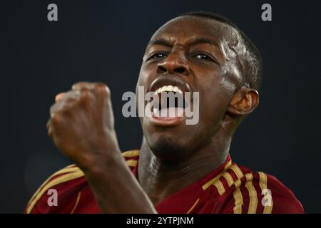 Rome, Italie. 7 décembre 2024. Saoud Abdulhamid de l'A.S. Roma lors de la 15ème journée du Championnat de Serie A entre l'A.S. Roma et l'U.S. Lecce au stade Olympique le 7 décembre 2024 à Rome, Italie. Crédit : Domenico Cippitelli/Alamy Live News Banque D'Images