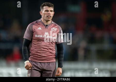 Limerick, Irlande. 08 décembre 2024. Calvin Nash de Munster lors de la Coupe des Champions Investec, Poule 3, Round 1 match entre Munster Rugby et stade Francais Paris au Thomond Park à Limerick, Irlande le 7 décembre 2024 (photo par Andrew SURMA/ Credit : Sipa USA/Alamy Live News Banque D'Images