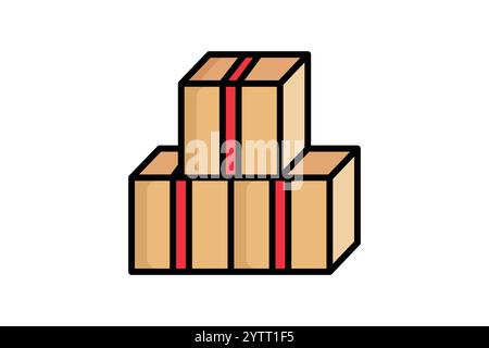 Icône marchandises. style d'icône de contour coloré. icône associée à l'approvisionnement. illustration vectorielle des éléments de gestion des achats Illustration de Vecteur