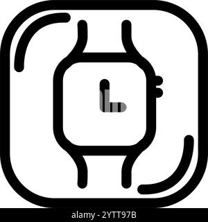 Modern UI UX - icône de montre intelligente propre Illustration de Vecteur