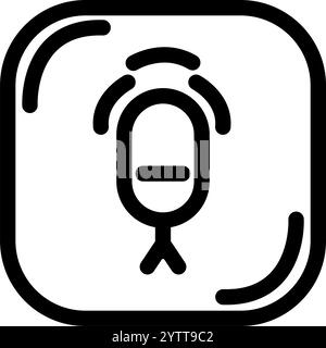 Modern UI UX - icône de microphone audio propre Illustration de Vecteur