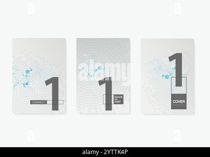 Icône abstraite moderne avec technologie de réseau bleue. Concept de technologie scientifique numérique. Technologie d'entreprise Illustration de Vecteur