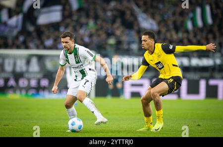 Mönchengladbach, Allemagne. 07 décembre 2024. Kevin Stöger (BMG) Felix Nmecha (BVB) Borussia Mönchengladbach - Borussia Dortmund 07.12.2024 Copyright ( Banque D'Images