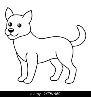 page de coloriage chien mignon pour enfants Illustration de Vecteur