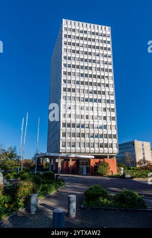 Siège de l'Union internationale des télécommunications (UIT), l'agence des Nations Unies spécialisée dans les technologies de l'information et de la communication Banque D'Images