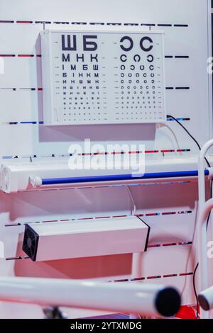 Carte ophtalmologique pour les examens de la vue. Banque D'Images