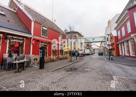 Reykjavík, Islande - 26 novembre 2024 : Reykjavík streetview novembre 2024 Banque D'Images