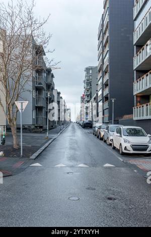 Reykjavík, Islande - 26 novembre 2024 : Streetview Downtown Reykjavík, Islande Banque D'Images