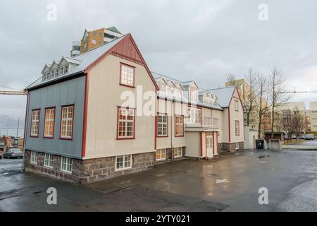 Reykjavík, Islande - 26 novembre 2024 : monument historique de l'hôpital français Banque D'Images