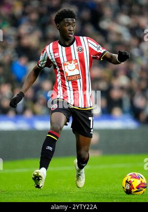 Jesuran Rak-Sakyi de Sheffield United en action lors du Sky Bet Championship match aux Hawthorns, West Bromwich. Date de la photo : dimanche 8 décembre 2024. Banque D'Images