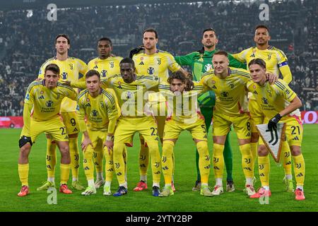 Turin, Italie. 07 décembre 2024. Le Staring-11 de la Juventus pour le match de Serie A entre la Juventus et Bologne au stade Allianz de Turin. Crédit : Gonzales photo/Alamy Live News Banque D'Images