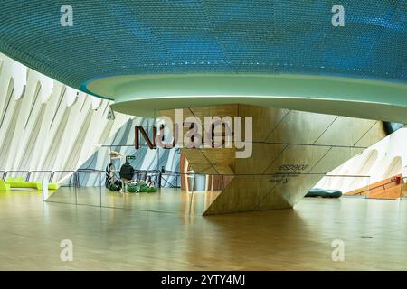 La Cité des Arts et des Sciences (Ciudad de las Artes y las Ciencias) est située dans le lit sec de la rivière Río Turia. Architecture contemporaine moderne Banque D'Images