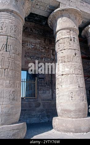 Peristyle Hall, Medinet Habu, Theben, Louxor, Vallée du Nil, Égypte, septembre 1989 Banque D'Images