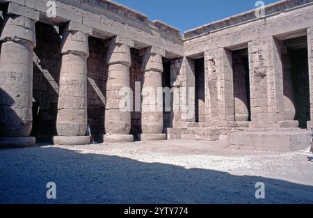 Peristyle Hall, Medinet Habu, Theben, Louxor, Vallée du Nil, Égypte, septembre 1989 Banque D'Images